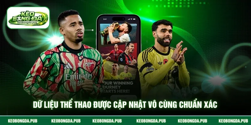 Dữ liệu thể thao được cập nhật vô cùng chuẩn xác