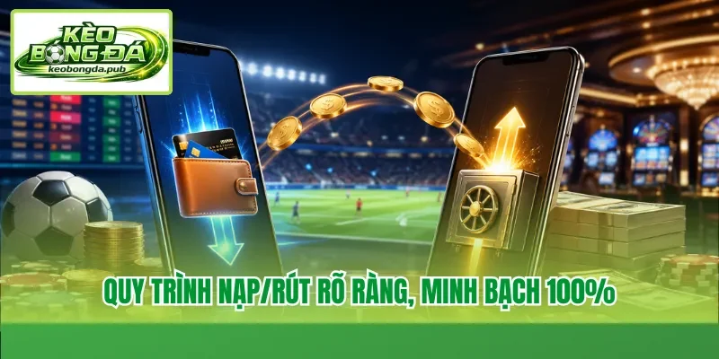 Quy trình nạp/rút rõ ràng, minh bạch 100%